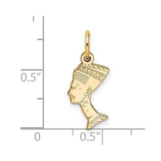10k Yellow Gold Solid Bust Of Nefertiti Charm