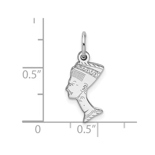 10k White Gold Solid Bust of Nefertiti Charm