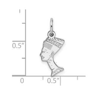10k White Gold Solid Bust of Nefertiti Charm