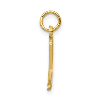 10k Yellow Gold Solid Polished Cowboy Boot Charm