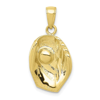 10k Yellow Gold Baseball Glove And Ball Pendant