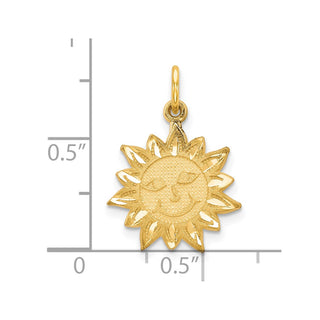 10k Yellow Gold Sun Charm