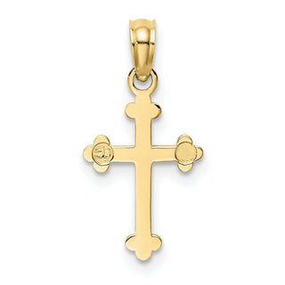10k Yellow Gold Budded Cross Pendant