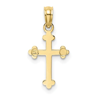 10k Yellow Gold Budded Cross Pendant