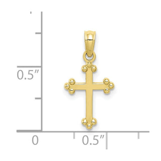 10k Yellow Gold Budded Cross Pendant