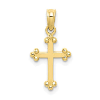 10k Yellow Gold Budded Cross Pendant
