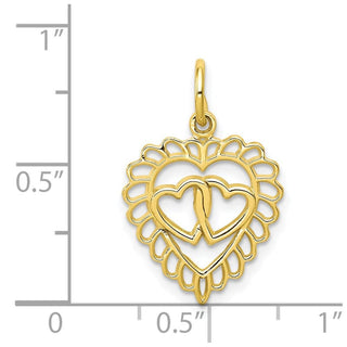 10k Yellow Gold Heart Charm 10C398