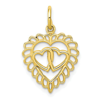 10k Yellow Gold Heart Charm 10C398