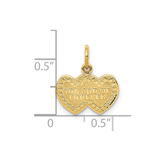 10k Yellow Gold You and Me Forever Heart Charm