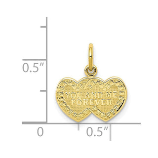 10k Yellow Gold You and Me Forever Heart Charm