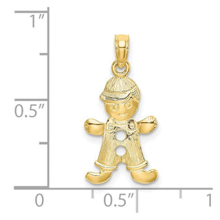10K Yellow Gold Playful Boy w/Cut Out Buttons Charm