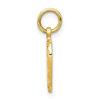 10k Yellow Gold Solid Diamond-Cut Double Heart Charm