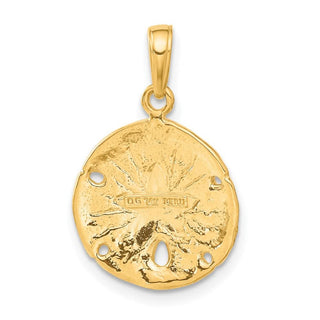 10K Yellow Gold Sand Dollar Pendant 10C4048