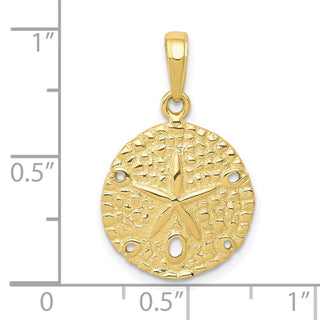 10K Yellow Gold Sand Dollar Pendant 10C4048