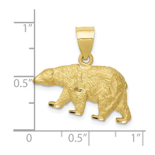 10K Yellow Gold Diamond-cut Bear Pendant 10C4061