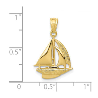 10K Yellow Gold Sailboat Pendant