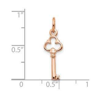 10k Rose Gold Solid Key Charm