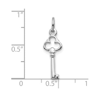 10k White Gold Solid Key Charm