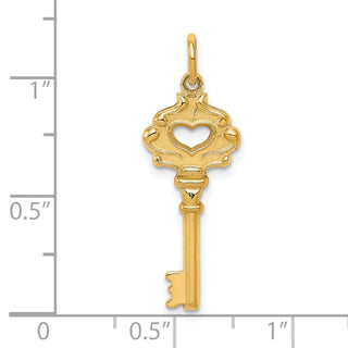 10k Yellow Gold Solid Key Charm 10C418