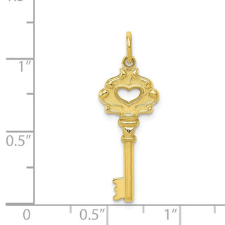 10k Yellow Gold Solid Key Charm 10C418
