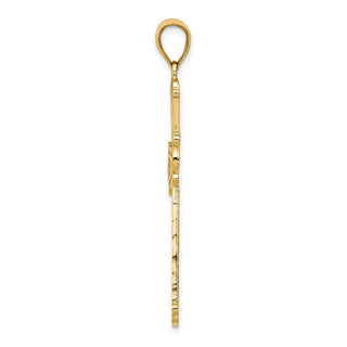 10k Yellow Gold Diamond-cut Cross Pendant 10C4201