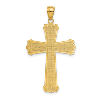 10k Yellow Gold Diamond-cut Cross Pendant 10C4201