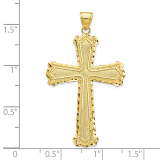 10k Yellow Gold Diamond-cut Cross Pendant 10C4201
