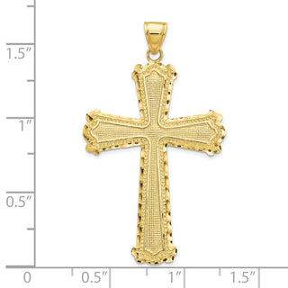 10k Yellow Gold Diamond-cut Cross Pendant 10C4201
