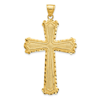 10k Yellow Gold Diamond-cut Cross Pendant 10C4201