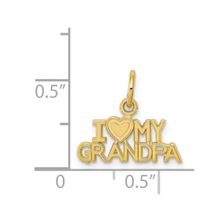 10k Yellow Gold I Love My Grandpa Charm