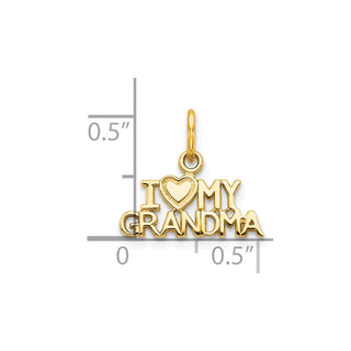 10k Yellow Gold I Love My Grandma Charm