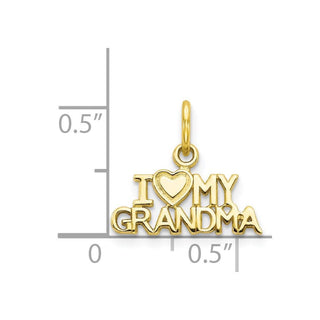 10k Yellow Gold I Love My Grandma Charm