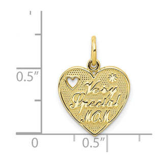 10k Yellow Gold Very Special Mom Heart Charm