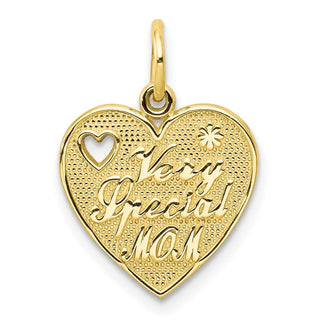 10k Yellow Gold Very Special Mom Heart Charm