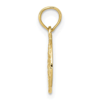 10k Yellow Gold Star Of David In Circle Frame Pendant