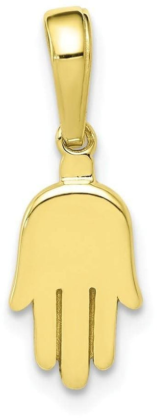 10k Yellow Gold Small Solid Hamsa Pendant