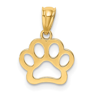 10K Yellow Gold Dog Paw Pendant
