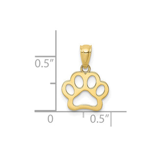 10K Yellow Gold Dog Paw Pendant