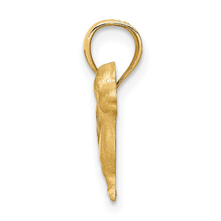 10K Yellow Gold Diamond-cut Dachshund Pendant