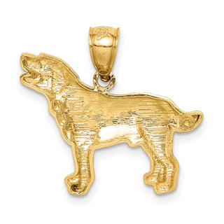 10K Yellow Gold Diamond-cut Labrador Retriever Pendant