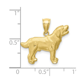10K Yellow Gold Diamond-cut Labrador Retriever Pendant