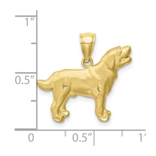 10K Yellow Gold Diamond-cut Labrador Retriever Pendant