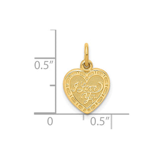 10k Yellow Gold I Love You Heart Charm 10C474