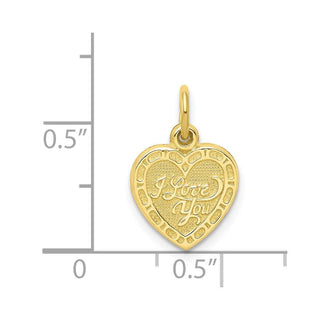 10k Yellow Gold I Love You Heart Charm 10C474