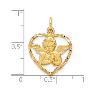 10k Yellow Gold Angel Heart Charm