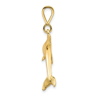 10k Yellow Gold Dolphin Pendant 10C524