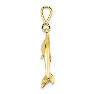 10k Yellow Gold Dolphin Pendant 10C524