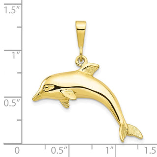 10k Yellow Gold Dolphin Pendant 10C524