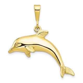 10k Yellow Gold Dolphin Pendant 10C524