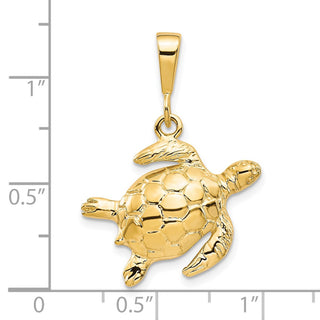 10k Yellow Gold Turtle Pendant 10C538